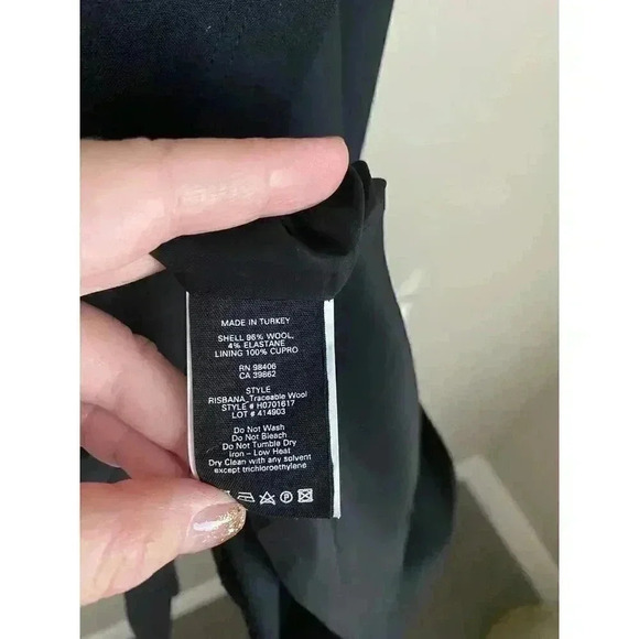 Theory Wrap-Effect Shift Dress in Good Wool Black Size 8 - Picture 5 of 13